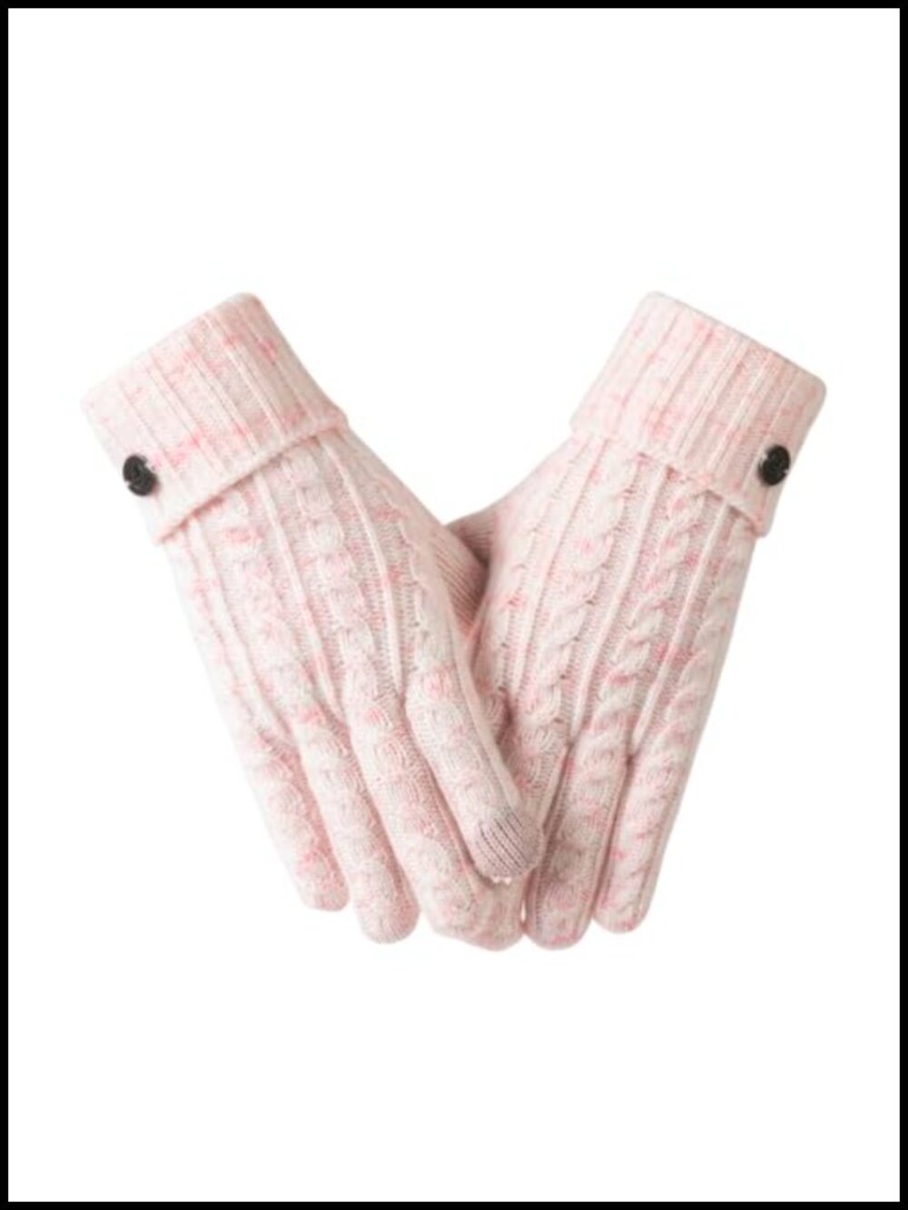 Wool Blend Knit Winter Gloves Fleece Lined Touchscreen Thermal Women